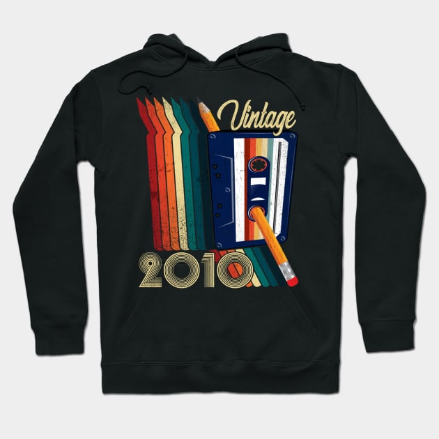 Vintage 2010 Cassette Tape Pencil Retro Classic Birthday Hoodie by Michelin